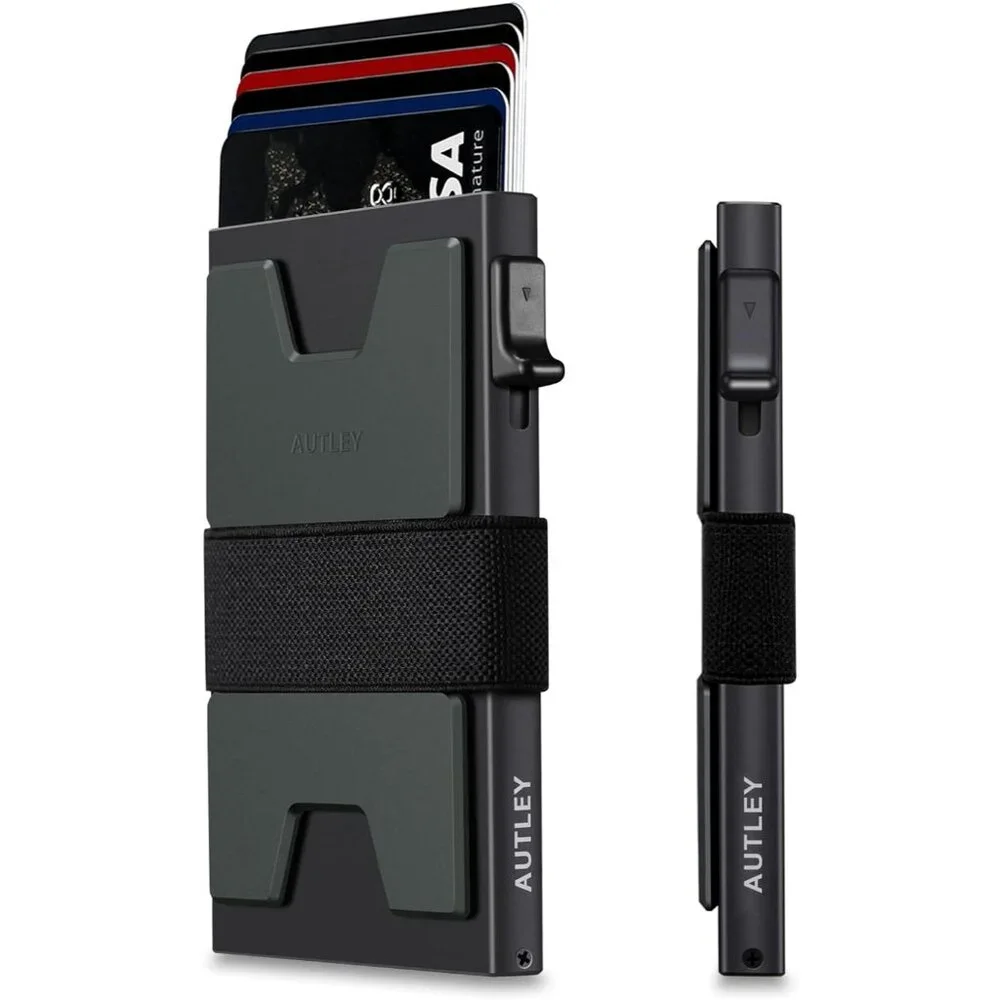 Wallet for Men | RFID Blocking, Cash Band, 12+ Cards Storage (Black)
